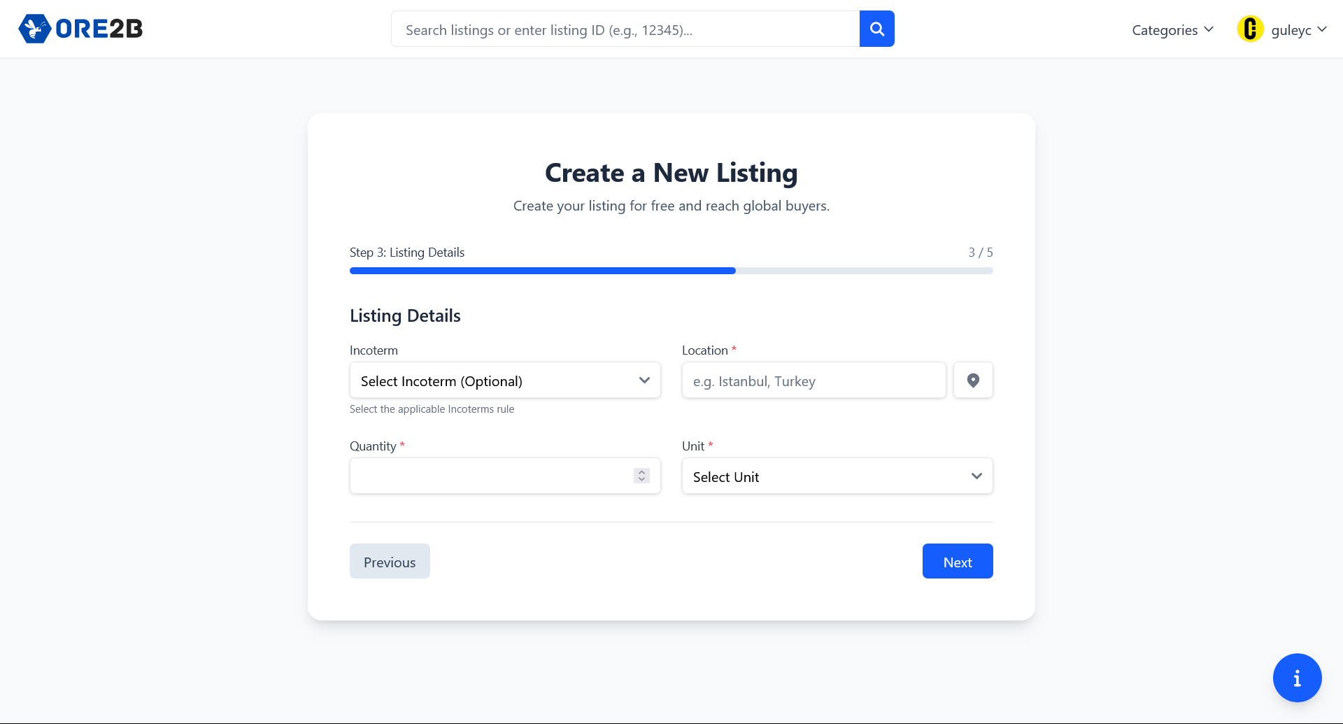Create Listing Step 3