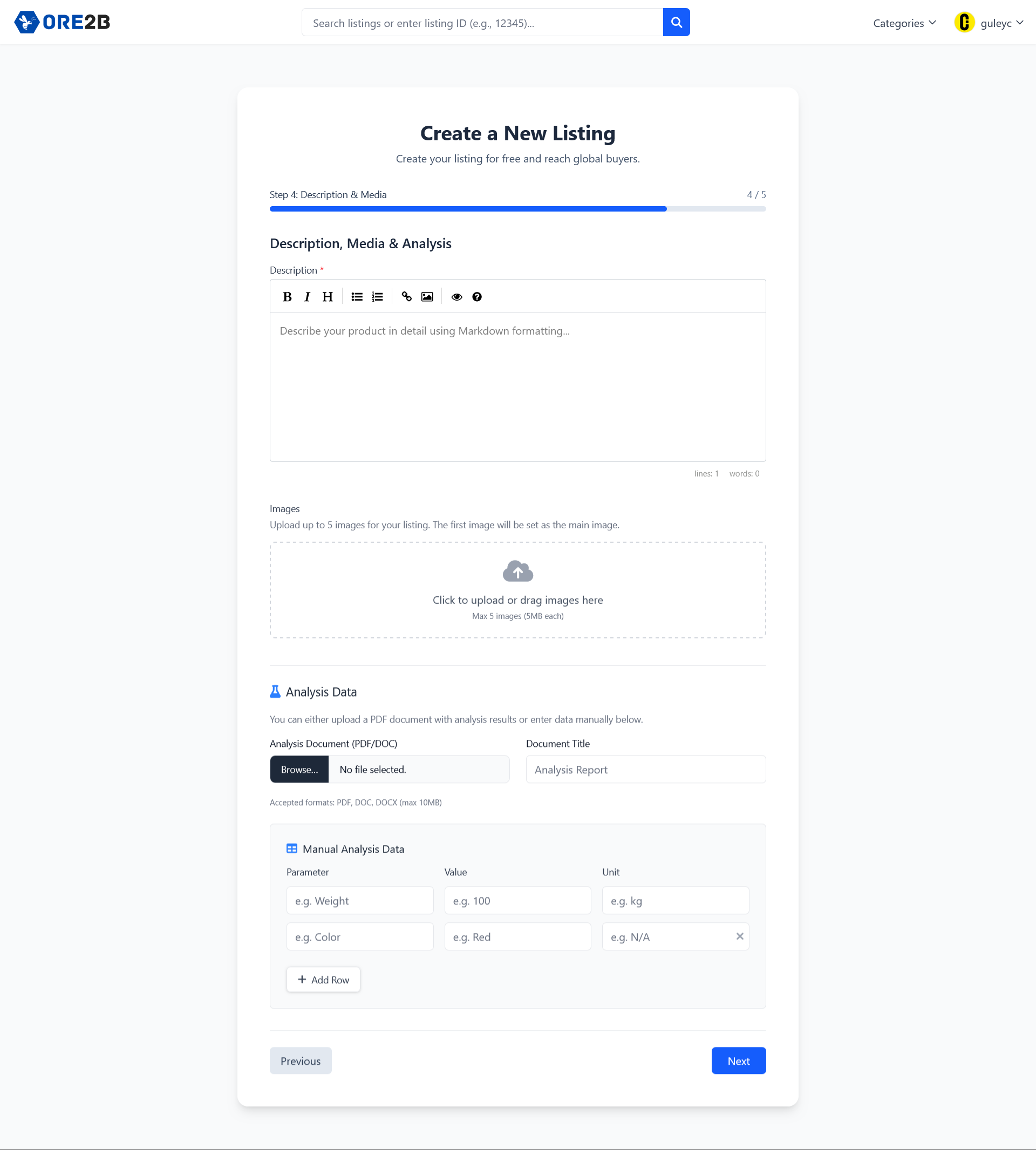 Create Listing Step 4