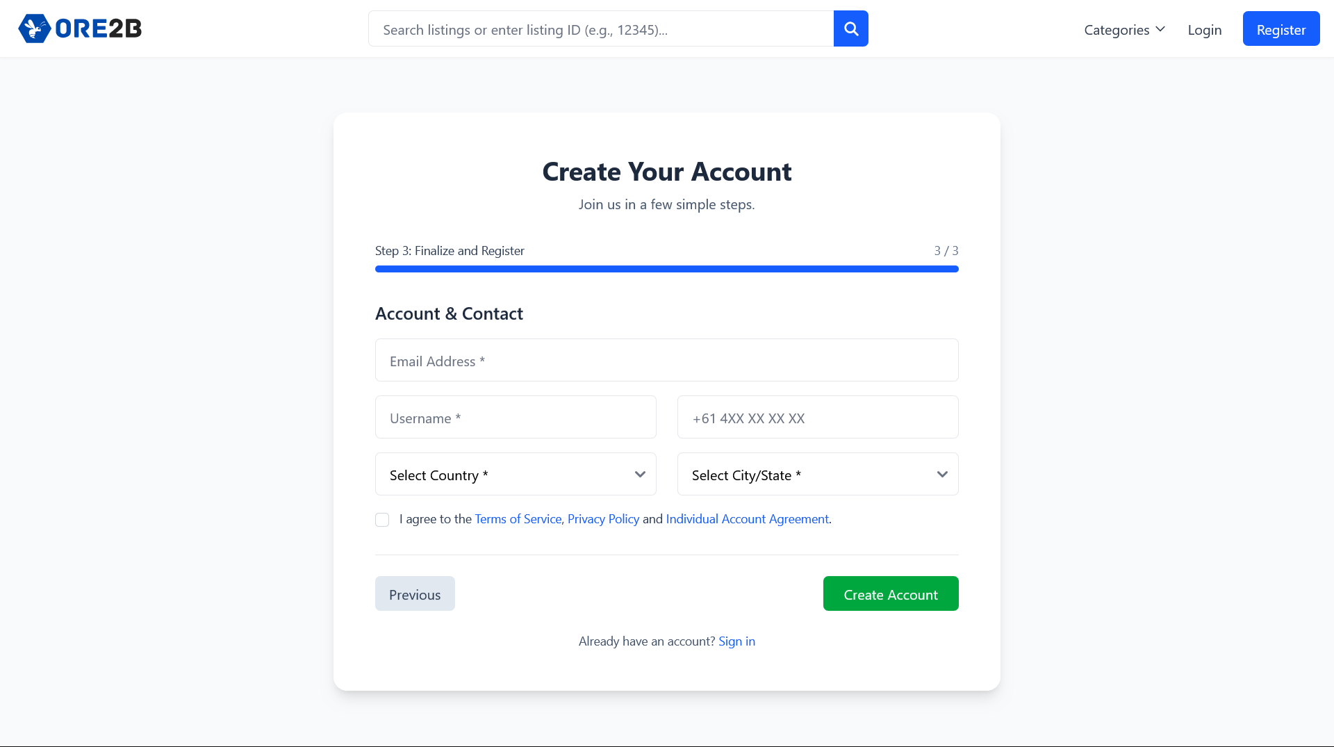 Register Step 3