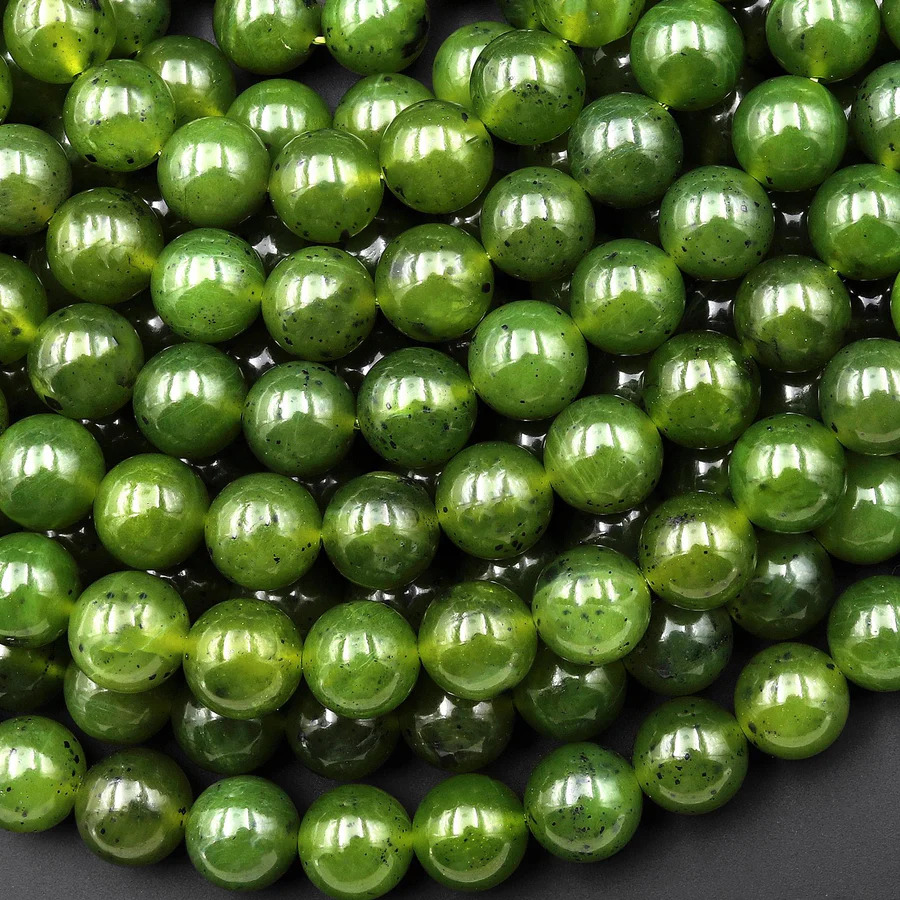 Natural Jadeite Jade Beads – Green Round Loose Gemstone Beads for Jewelry Making