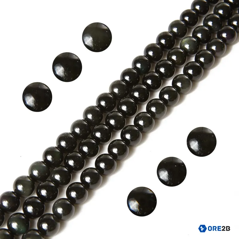8mm Matte Obsidian Beads